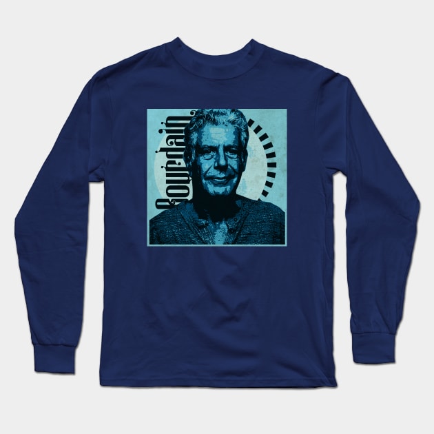 Bourdain Tribute Poscard Long Sleeve T-Shirt by CTShirts